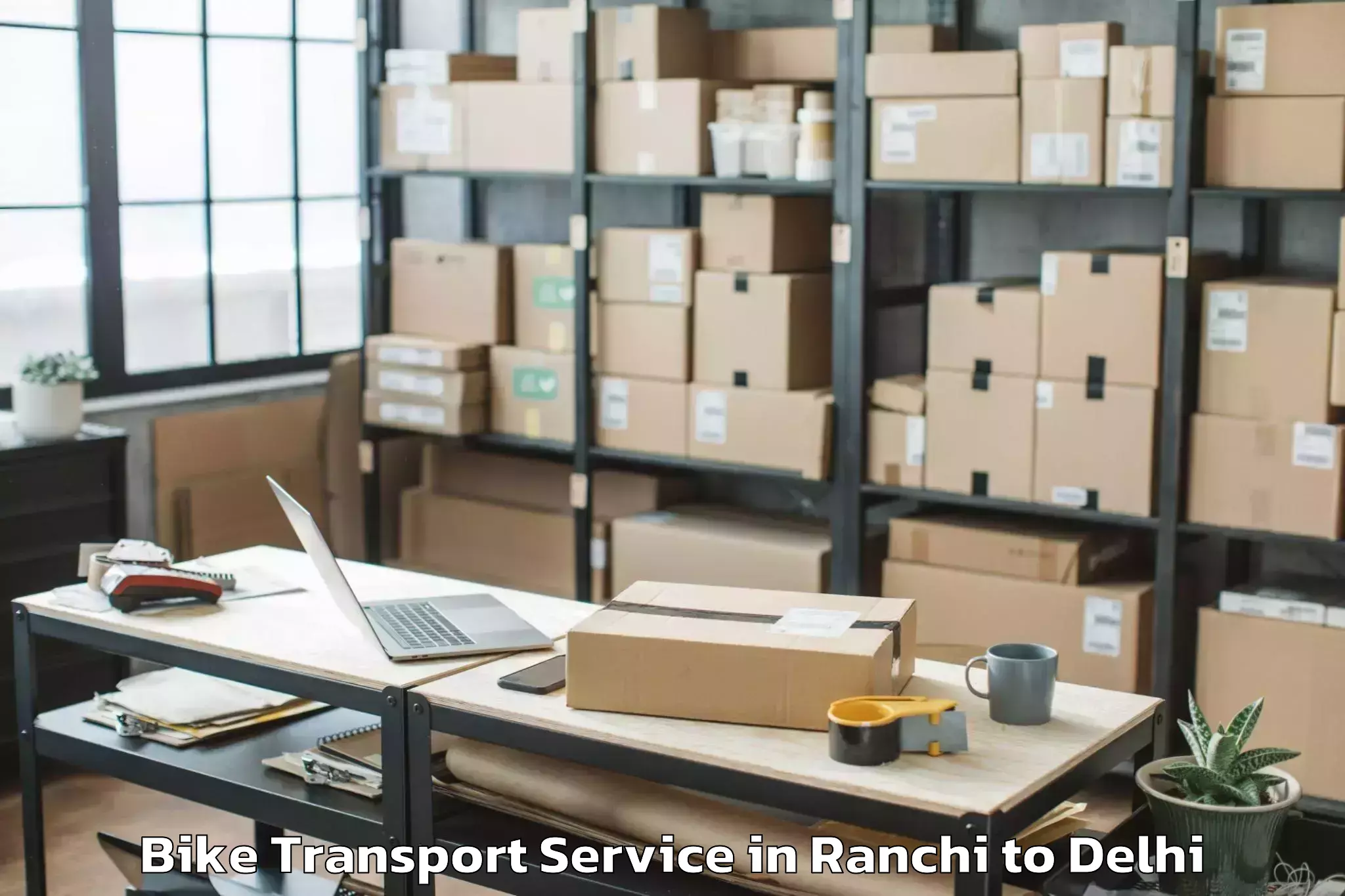 Reliable Ranchi to Naraina Industrial Estate Bike Transport